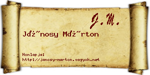 Jánosy Márton névjegykártya