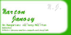 marton janosy business card